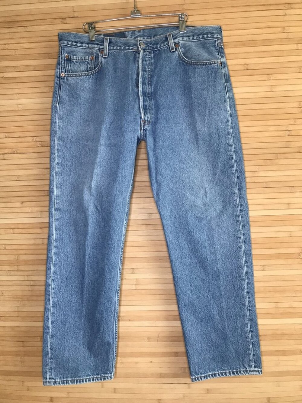 Vintage Levi 501 Jeans 40x30 act 36x29 2000 Y2K Button Fly Light Wash Levis VTG - Picture 2 of 10